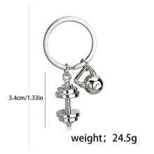 Modern Minimalist Fitness Keychain, Creative Zinc Alloy Dumbbell & Kettlebell Combination Pendant, Suitable For Fitness Lovers To Wear Daily, Exquisite Small Gift For Bodybuilding Enthusiasts On Holidays And Birthdays Car Accessories Bag Charm Backpack For School