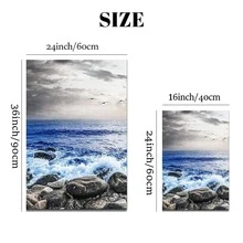 3pcs Natural Scenery Wall Painting Ocean Coast Scenery Painting Black And White Blueprint Canvas Painting Home Wall Decoration For Living Room Bedroom Bathroom - màu sắc - Xem 8