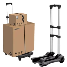 Foldable,Lightweight Portable Luggage Cart With Handle, Trolley, Shopping Cart, Hand Truck For Cargo, Grocery, Shopping - Black - View 3