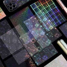 6 Sheets/Pack Colorful Holographic Dream Series Laser Stickers, PET Decorative Stickers Back To School