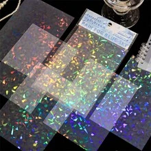 6 Sheets/Pack Colorful Holographic Dream Series Laser Stickers, PET Decorative Stickers Back To School
