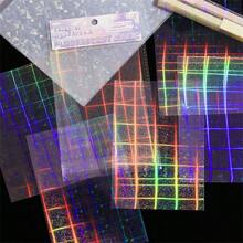 6 Sheets/Pack Colorful Holographic Dream Series Laser Stickers, PET Decorative Stickers Back To School