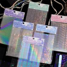 6 Sheets/Pack Colorful Holographic Dream Series Laser Stickers, PET Decorative Stickers Back To School