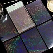 6 Sheets/Pack Colorful Holographic Dream Series Laser Stickers, PET Decorative Stickers Back To School