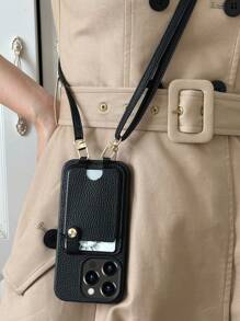 1个黑色卡套+皮革挂绳手机壳，兼容 16e/11 Pro Max、12 Pro Max、13 Pro Max、14 Pro Max、14 Plus、15/15 Pro Max、Galaxy S20 Ultra、Galaxy S21 Plus、Galaxy S21 Ultra、Galaxy S22 Plus、Galaxy S23、S24、S25 Ultra、Pixel 5A 5G、Pixel 6 Pro、Pixel 7 Pro、Pixel 8 Pro、Xperia Ace III、Xperia 1 V、Xperia 5 V、Xperia 10 V，防水、防震、防摔、防刮。 - 黑色 - 查看 5