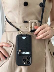 1个黑色卡套+皮革挂绳手机壳，兼容 16e/11 Pro Max、12 Pro Max、13 Pro Max、14 Pro Max、14 Plus、15/15 Pro Max、Galaxy S20 Ultra、Galaxy S21 Plus、Galaxy S21 Ultra、Galaxy S22 Plus、Galaxy S23、S24、S25 Ultra、Pixel 5A 5G、Pixel 6 Pro、Pixel 7 Pro、Pixel 8 Pro、Xperia Ace III、Xperia 1 V、Xperia 5 V、Xperia 10 V，防水、防震、防摔、防刮。 - 黑色 - 查看 2