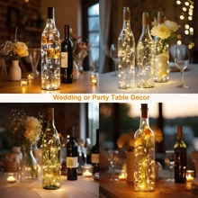 18 件/套酒瓶灯，3.3 英尺 20LED 银线仙女灯，适用于瓶子、罐子、工艺品、婚礼、派对、婚礼中心装饰、桌面装饰 - 暖光 - 查看 6