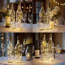 18 件/套酒瓶灯，3.3 英尺 20LED 银线仙女灯，适用于瓶子、罐子、工艺品、婚礼、派对、婚礼中心装饰、桌面装饰 - 暖光 - 查看 5