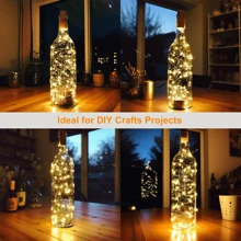 18 件/套酒瓶灯，3.3 英尺 20LED 银线仙女灯，适用于瓶子、罐子、工艺品、婚礼、派对、婚礼中心装饰、桌面装饰 - 暖光 - 查看 7