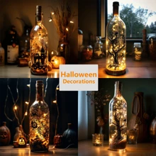 18 件/套酒瓶灯，3.3 英尺 20LED 银线仙女灯，适用于瓶子、罐子、工艺品、婚礼、派对、婚礼中心装饰、桌面装饰 - 暖光 - 查看 3