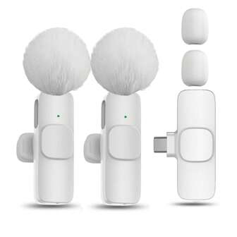 适用于智能手机的无线领夹式麦克风，适用于视频/音频录制的即插即用无线麦克风，适用于采访/视频博客/教学的领夹式麦克风