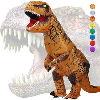 1pc T-Rex Inflatable Costume Dinosaur Inflatable Costumes T-Rex Costumes Fancy Dress Christmas Costume Adult Costume Without Battery Halloween