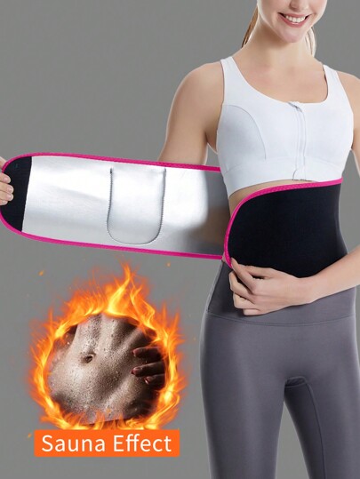 1pc Silver Ion Tummy Control Belt, Waist Trimmer, Slimming Belt With Phone Pouch For Women