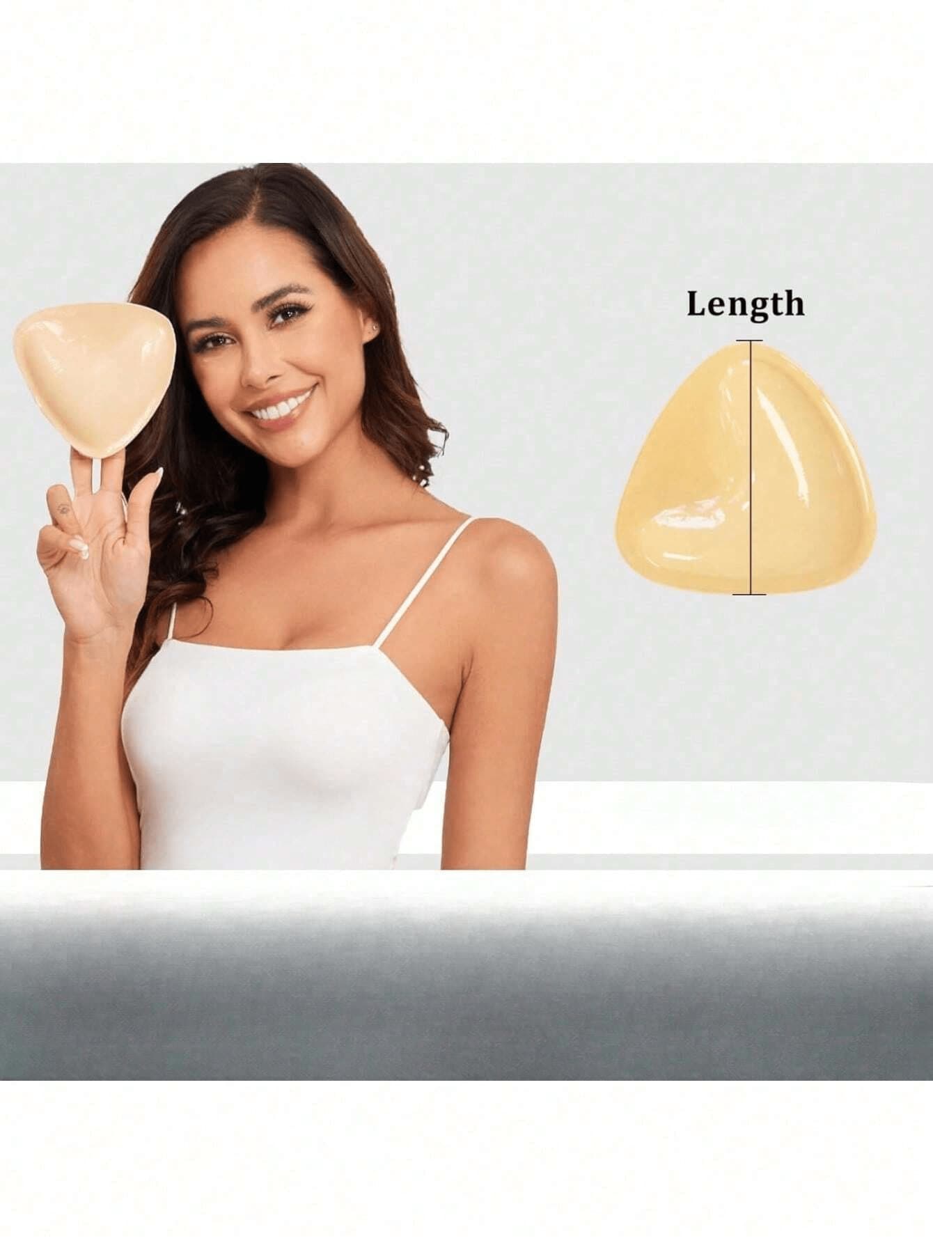 CUKIN 1 Pair Silicone Bra Inserts Push Up Bra Bikini Removable Pads Silicone Bust Bra Pads Orange