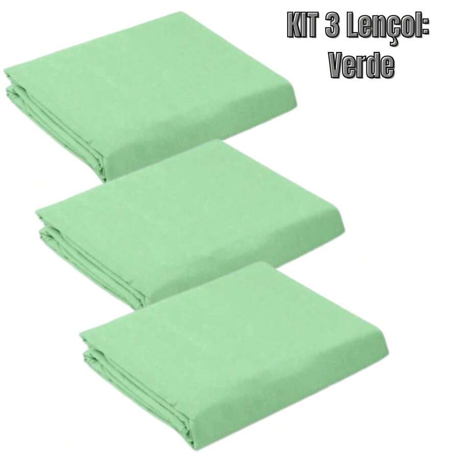Kit With 3 Sheets For Mini Crib With 200 Thread Count Percale Elastic - 綠色 - 查看 1