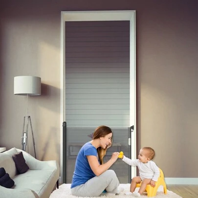 VA-Cerulean Extendable Door Gate, White / Grey / Black, 0-150cm / 0-180cm / 0-300cm, Dog Gate For Indoor And Outdoor Use, Stair Gate For Furry Animals