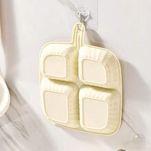 1pc PET Material Divided Plate, PET Multi-Compartment Plate, With Separate Sauce Dish, Seasoning Dish, Multi-Compartment Dipping Dish, Independent Sauce Layer, Durable, Lightweight And Easy To Clean, Essential For Home Kitchen - Multicolor - View 9