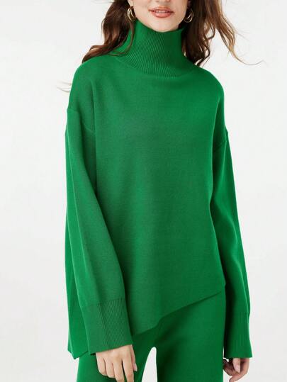 2pcs Set Elegant Turtleneck Sweater And Pants