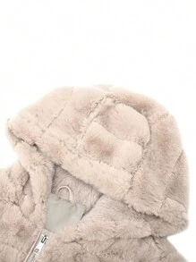 Women's Faux Fur Coat With Hat And Pockets, Perfect For Fall And Winter - Soft Blend Fabrics