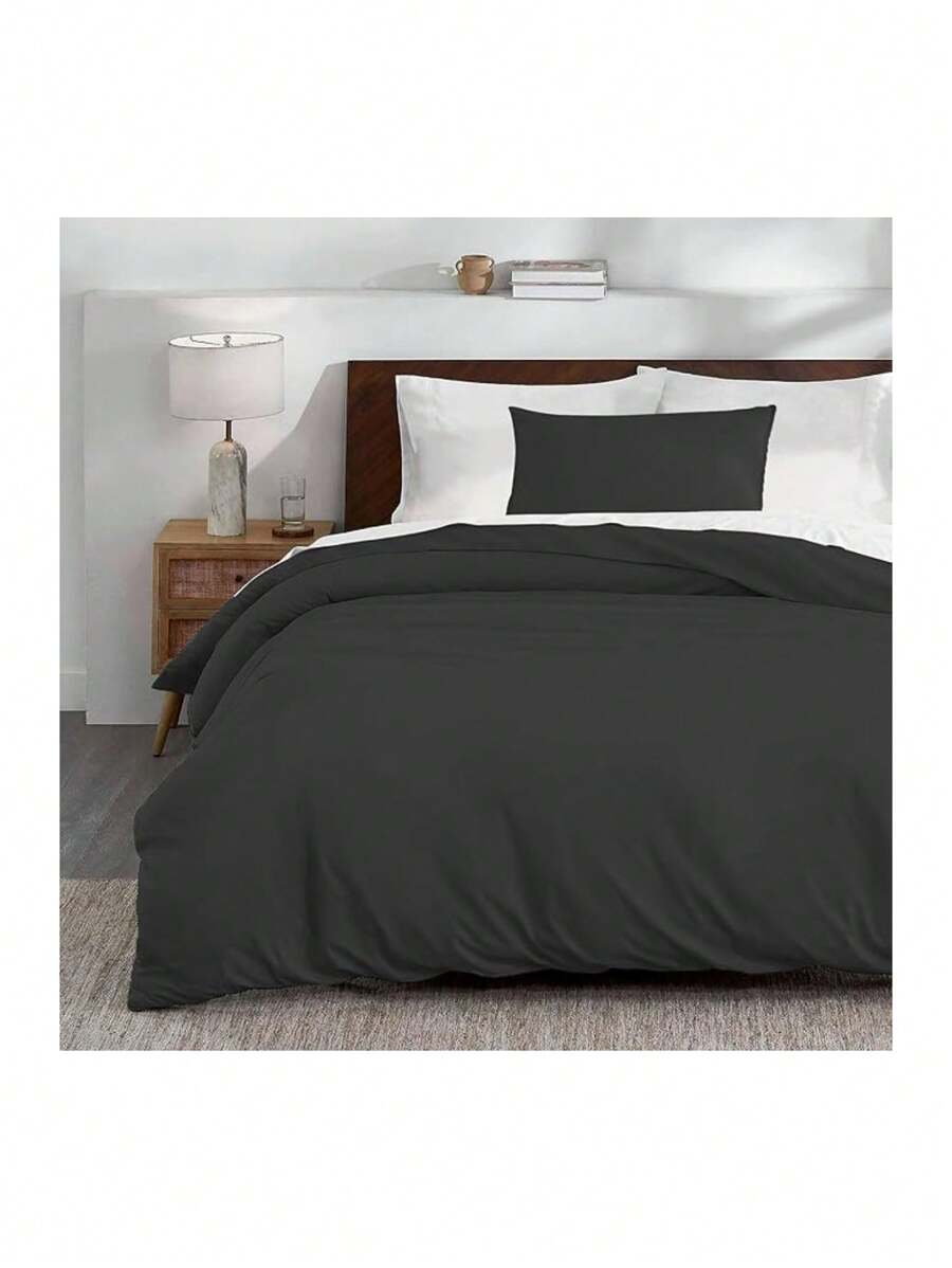 Duvet Cover Set For Single Duvet - Black - View 1