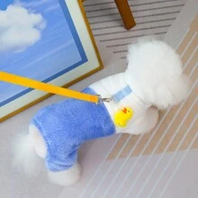 24件装鸭子造型四脚抓绒毛衣，宠物服装，猫咪连体衣，狗狗四脚抓绒外套，新款秋冬动物服装，小型宠物服饰，3D鸭子变身服，休闲狗狗服装，宠物用品，畅销款，保暖针织衫，双面抓绒毛衣 - 粉色 - 查看 12