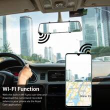 Cámara DVR para coche XGODY con espejo, GPS, doble lente, 12" 4K HD, cámara de visión trasera - Negro - Ver 6