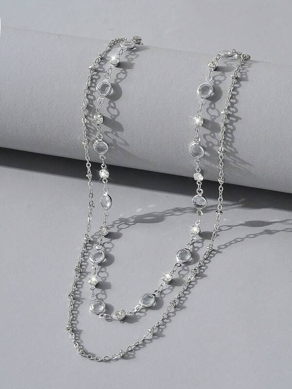 1 pièce Collier multicouche en verre de mode minimaliste personnalisé pour femmes