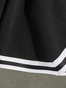 2 件装男士学院风图案印花运动衫和抽绳短裤套装 - 白色 - 查看 5