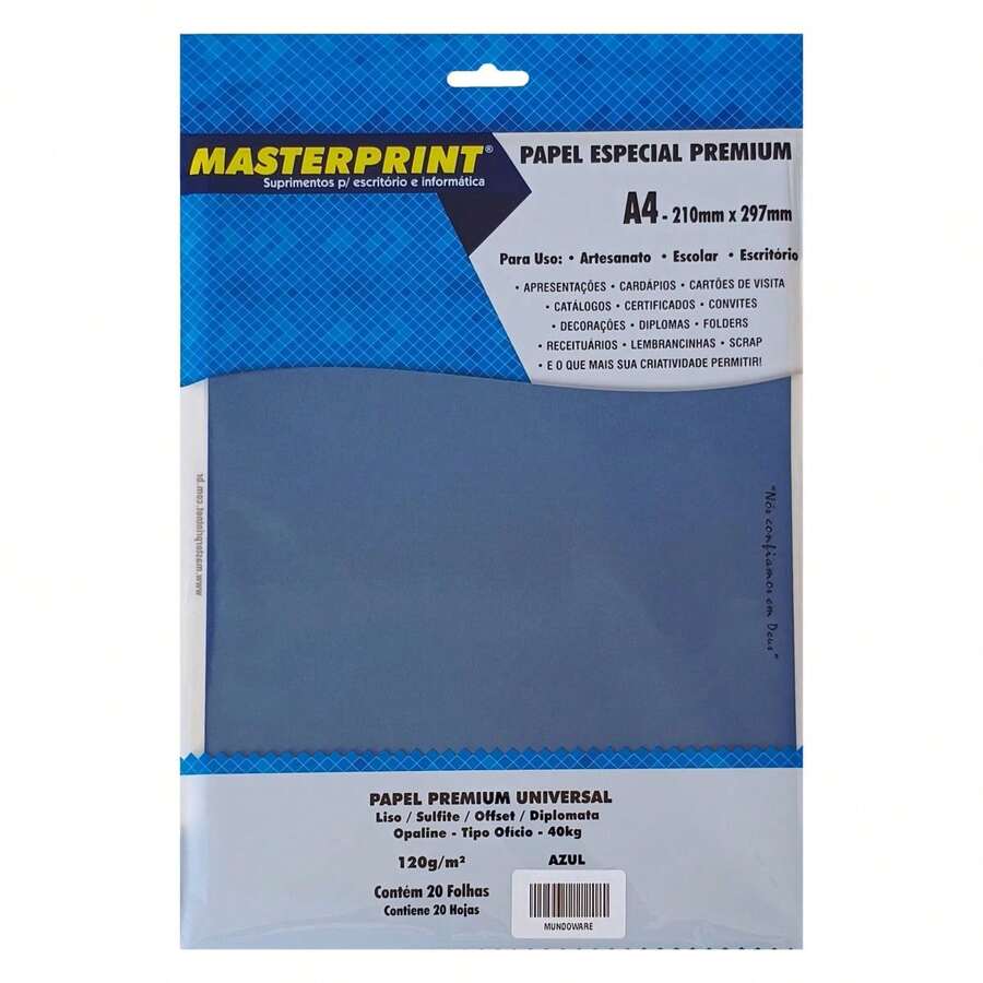 Smooth Offset Sulfite Paper Diplomata Opaline A4 120g Colored Mass Type Legal 40kg Pack Of 20 Sheets - Màu xanh lam - Xem 1