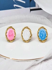 Mazuer 1pc Vintage Goudkleurige Minimalistische Chic Oversized Ronde Spiegel Design Ring Voor Vrouwen, Veelzijdige Modeaccessoire Voor Lente/Zomer, Strand, Pasen, Western, Afstuderen, Terugkeer Naar School, Cadeau, Feest, Pendelen, Vakantie