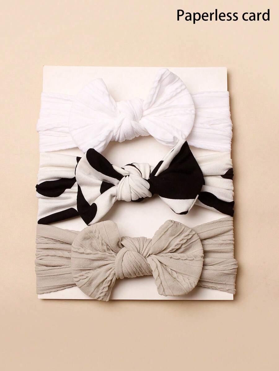 3pcs Nylon Leopard Print Bowknot Baby Headbands (Paper Card Is For Decoration) Love Valentine