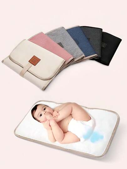 1pc Portable Waterproof Foldable Diaper Changing Pad, Large Size Suitable For 0-12 Months Babies, Multi-Color For Travel & Outdoor Use Baby Shower Family Decorations Gifts