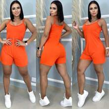 WOMEN'S THIN STRAP OVERALL IN VISCOLYCRA - 橘色 - 查看 1