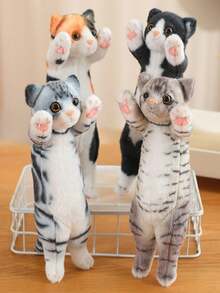 招财猫毛绒玩具，9.84 英寸，柔软可爱的动物小猫玩偶，举起双手，适合作为儿童礼物，是节日、生日、家居装饰的完美礼物 - 彩色 - 查看 13