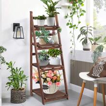 Dazone 4 层梯子架子储物架可折叠花架植物支架复古书架书柜收纳架展示架室内室外户外装饰