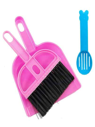 3 Packs Mini Hand Broom And Dustpan Sand Scooper Set Cage Cleaner, Cleaning Tool Set For Animal Waste For Guinea Pigs, Cats, Hedgehogs, Hamsters, Chinchillas, Rabbits, Reptiles And Other Small Animals