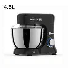 1 PC. Batidora de pie NOVAKA con enchufe de EE. UU., batidora de pie eléctrica para el hogar con cabezal inclinable de 4,5 L, velocidad de 1000 W 6+P, batidora de cocina multifuncional con gancho para masa, batidor, batidora de alimentos y batidor de mantequilla