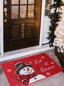 1 tấm thảm chùi chân Giáng sinh mùa đông, thảm trải sàn họa tiết cây thông Noel hình người tuyết dùng cho lối vào trong nhà và ngoài trời trang trí nhà cửa trang trí phòng ngày lễ trang trí tiệc giáng sinh thảm trải sàn, đồ trang trí mặt đất năm mới, thích hợp cho phòng tắm nhà bếp ban công sân trong thảm, trang trí giáng sinh, giáng sinh - người tuyết - Xem 2