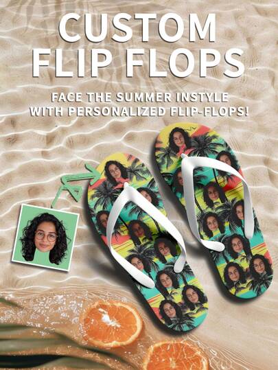 3D Printed Customized Pattern Women's Non-Slip, Durable, Lightweight Flip Flops Unisex Indoor/Outdoor Home Slippers Suitable For Garden