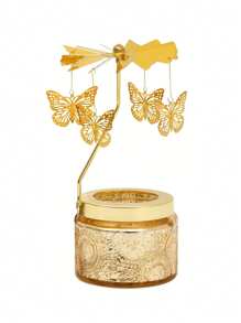 1个豪华优雅旋转金属烛台，含香薰蜡烛，送给女性、女友、姐妹、朋友的礼物，适合生日、婚礼、圣诞节、感恩节、周年纪念日、家居装饰、圣诞装饰、圣诞礼物 - 彩色 - 查看 11