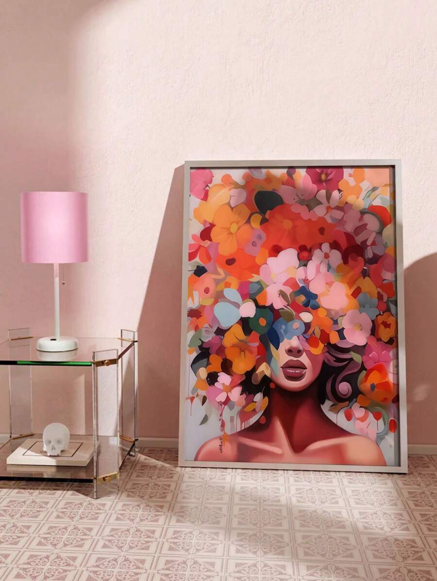 1 Stück ungerahmtes Leinwand Poster, Blumen und Frauenporträts, Leinwand Wandkunst, Wandkunstgeschenke für Schlafzimmer, Büros, Wohnzimmer, Cafés, Bars, Wanddekoration, Heim- und Wohnheimdekor