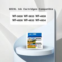822 XL Ink 4 Cartridge Epson 822 Workforce Pro WF-3820 WF-4820 WF-4830 WF-4834