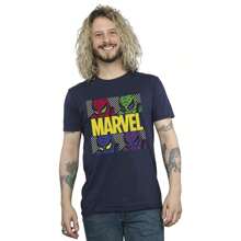 Marvel Mens Spider-Man Pop Art T-Shirt (Navy Blue)