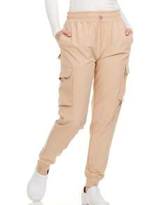 Women's Cargo Scrub Jogger Pants – 4-Way Stretch, Elastic Waist, Multiple Utility Pockets, Wrinkle-Resistant, Workwear For Nurses & Healthcare Professionals - 棕色 - 查看 5
