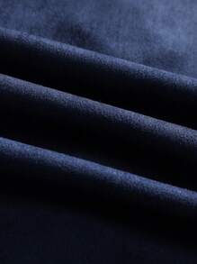 Men's Solid Crew Neck Loose Fit Long Sleeve Sweatshirt - Navy Blue - View 4