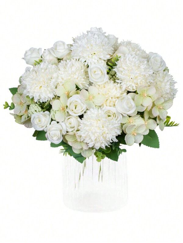 Juego de 1/3 flores de peonía artificiales bordadas, flores mixtas, flores de seda de plástico, capullos de rosa para decoración de fiesta de cumpleaños, boda, decoración del hogar, comedor, dormitorio, alféizar, florero, regalo del día de San Valentín, decoración de Año Nuevo, jardín exterior, inicio de temporada escolar, día de San Valentín, regalo