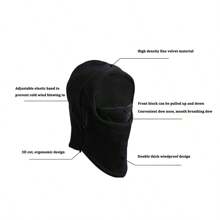 2件套冬季保暖抓绒针织拉法帽围巾男女通用，户外骑行滑雪面罩颈部保暖头套