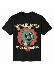 Camiseta "Aguanta, solo empeora el tedio existencial" - Negro - Ver 1