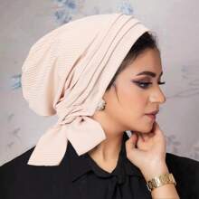 4pcs/Set Women's Elegant Solid Color Headband With Twist And Bow, Turban Hat Fashionable Cap For Spring And Autumn Bonnet Hair Bonnet Turban Sleep Bonnet - Multicolor - View 21