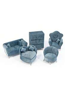 1pc Creative Imitation Home Sofa Jewelry Storage Box Valentine Day Back To School - Dusty Blue - View 12